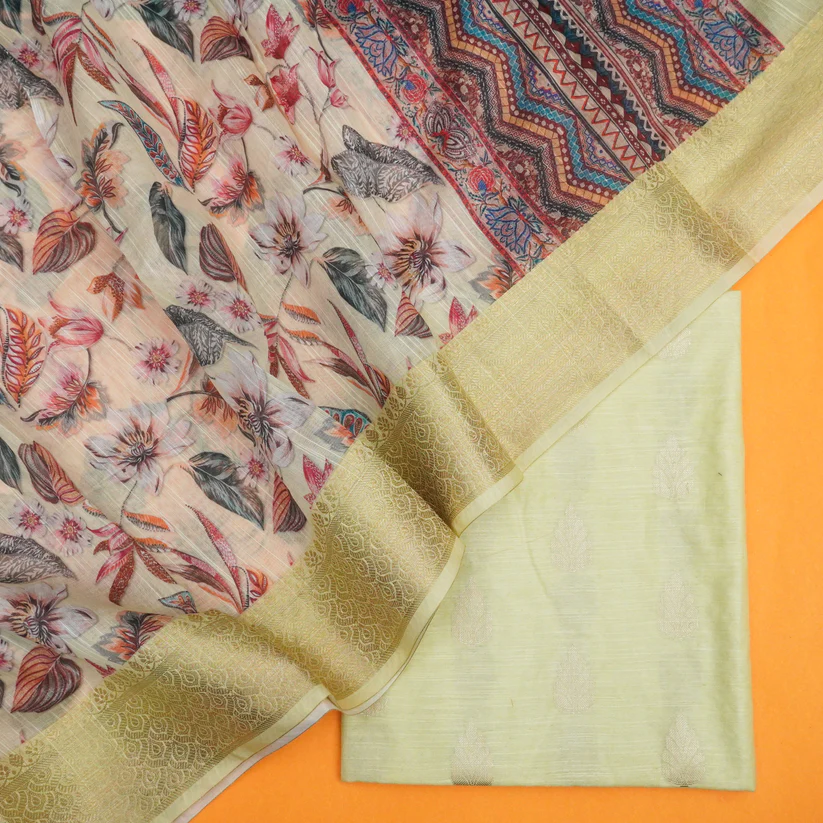 Linen Cotton Suit with Digital Print Dupatta